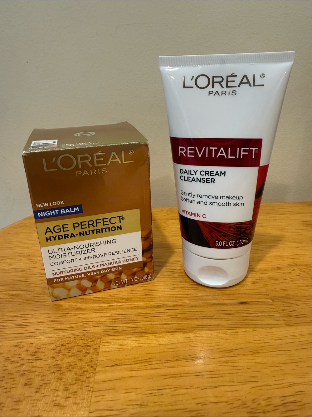 L'Oreal Revitalift Cleanser and L'Oreal Age Perfect Gold Night Balm
